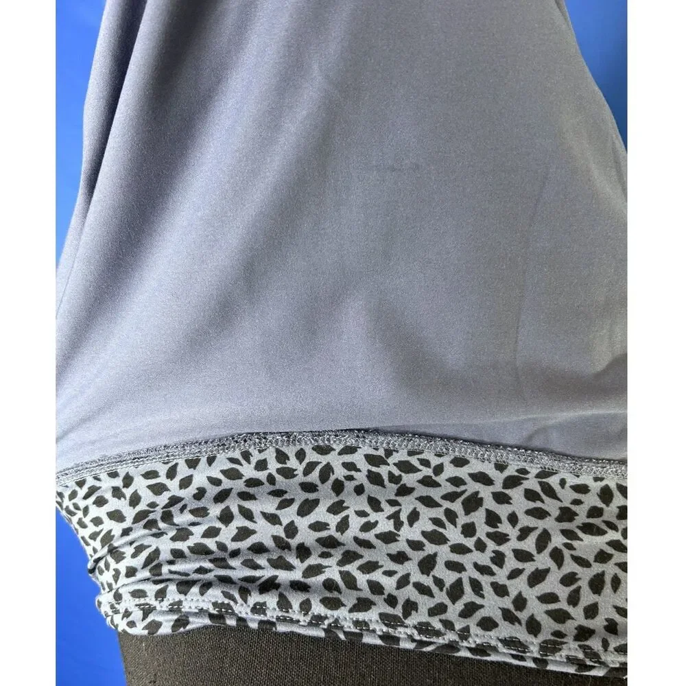Eddie Bauer Women Blue Kacey Faux Wrap Athletic Skirt Sz M Activewear Animal Gym